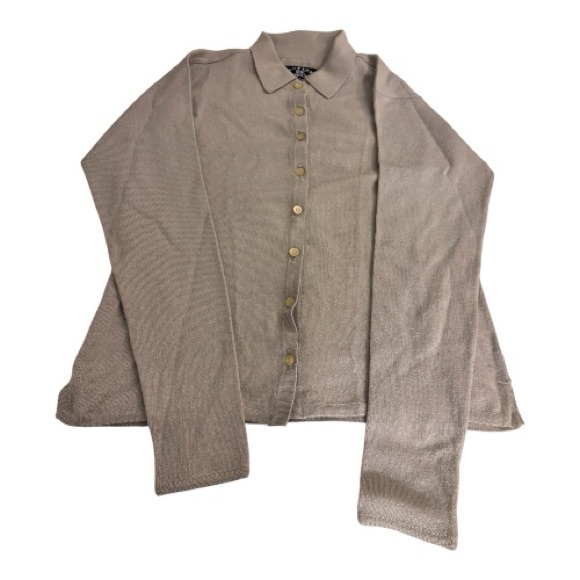 Cutter Buck Y2K Sample Wool Silk Knit Sweater Top Light Neutral Minimalist Boho - Picture 3 of 12